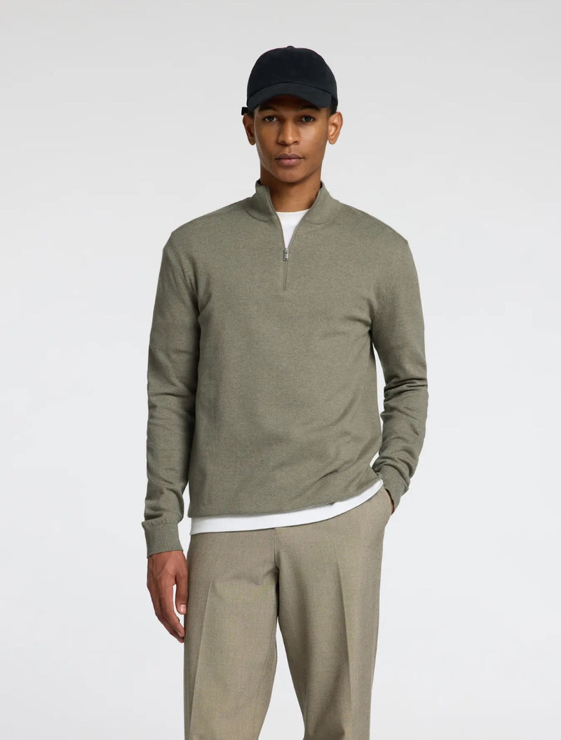 Selected Homme - Berg Zip Knit - Light Khaki