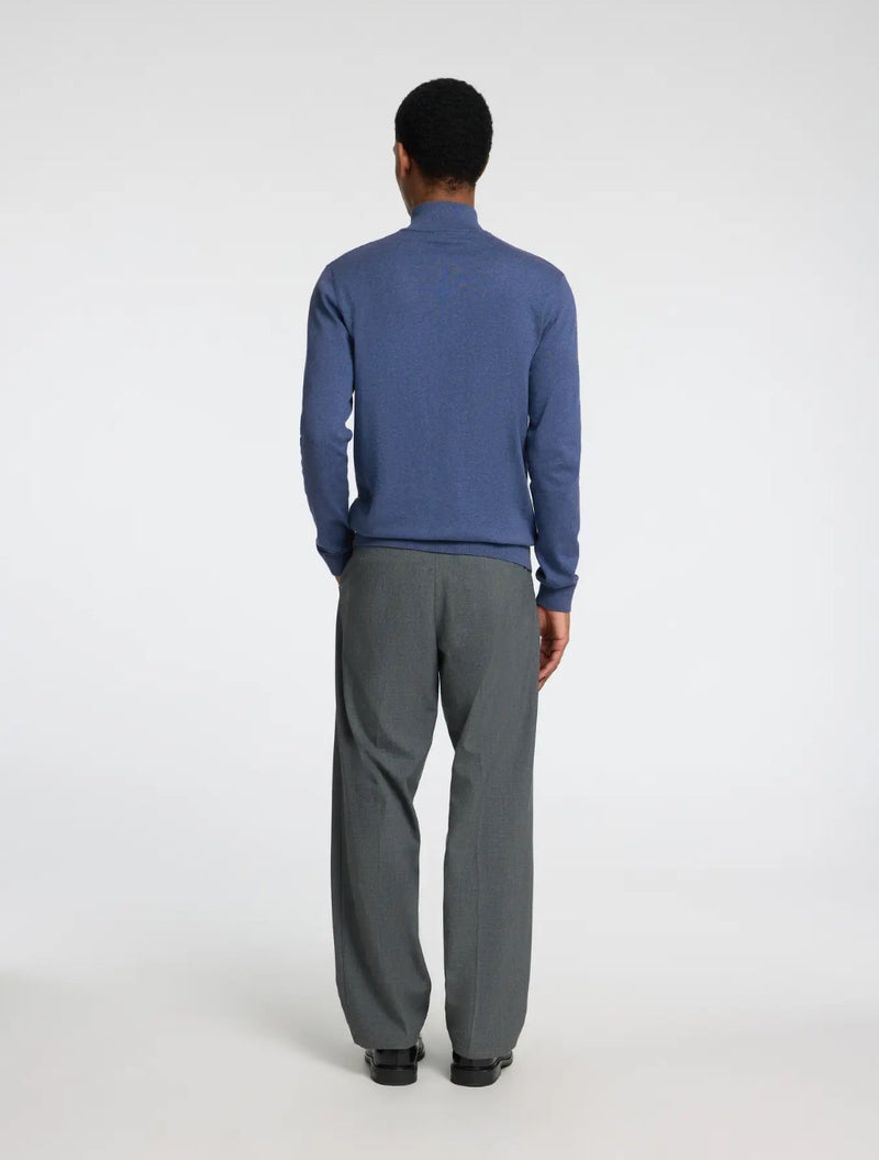 Selected Homme - Berg Zip Knit - Petrol Blue