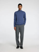 Selected Homme - Berg Zip Knit - Petrol Blue