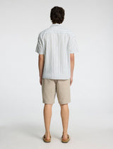 Selected Homme - Classic Short Sleeved Shirt - Light Green Stripe