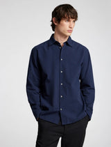 Selected Homme - Derek Seersucker Long Sleeved Shirt - Navy