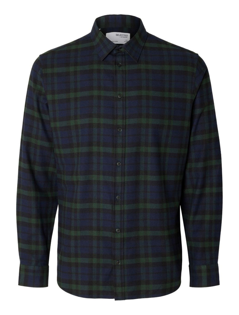 Selected Homme - Flannel Overshirt - Dark Blue Check – Replay Menswear
