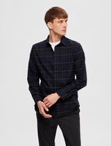 Selected Homme - Flannel Overshirt - Dark Blue Check