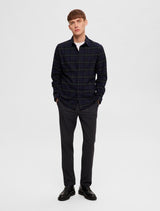 Selected Homme - Flannel Overshirt - Dark Blue Check