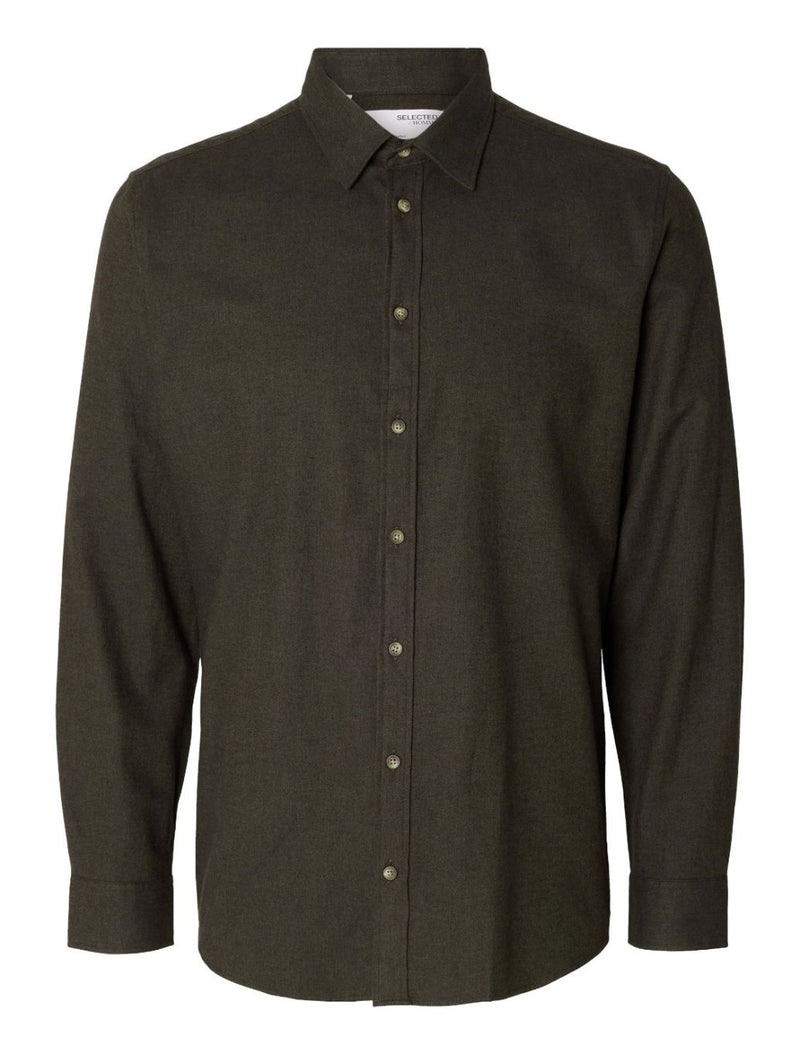 Selected Homme - Flannel Overshirt - Dark Green