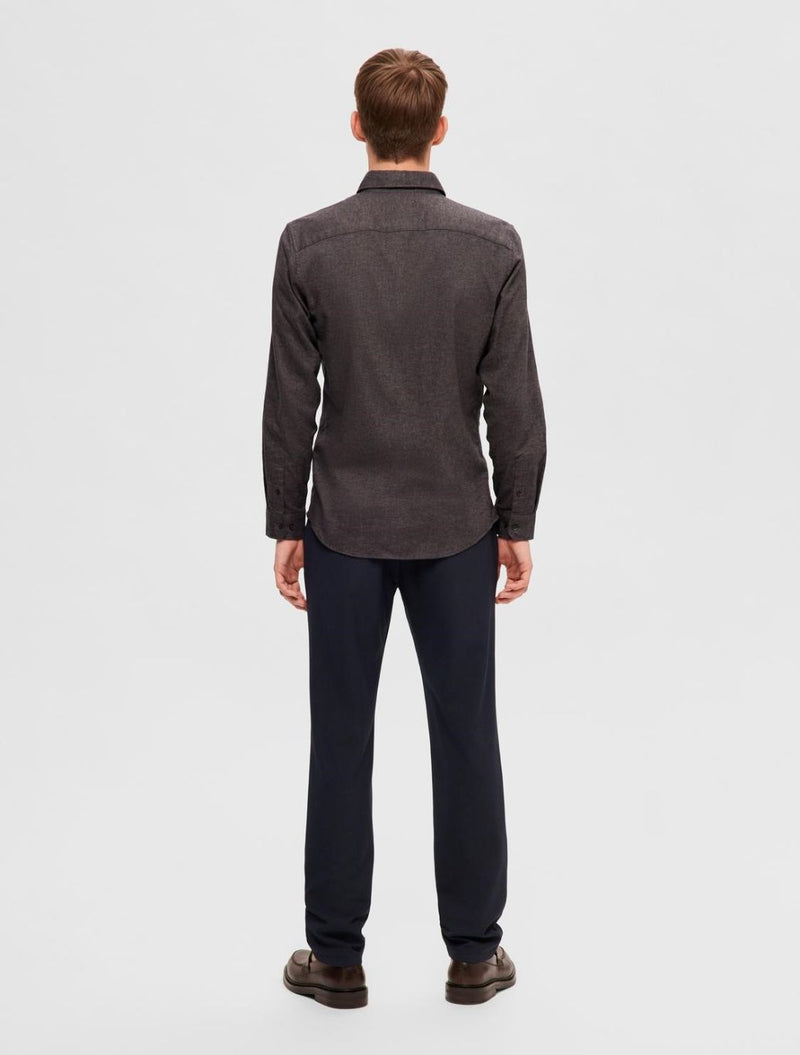 Selected Homme - Flannel Overshirt - Dark Grey
