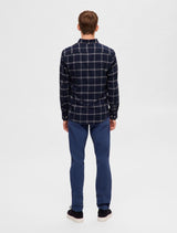 Selected Homme - Flannel Overshirt - Navy Big Check