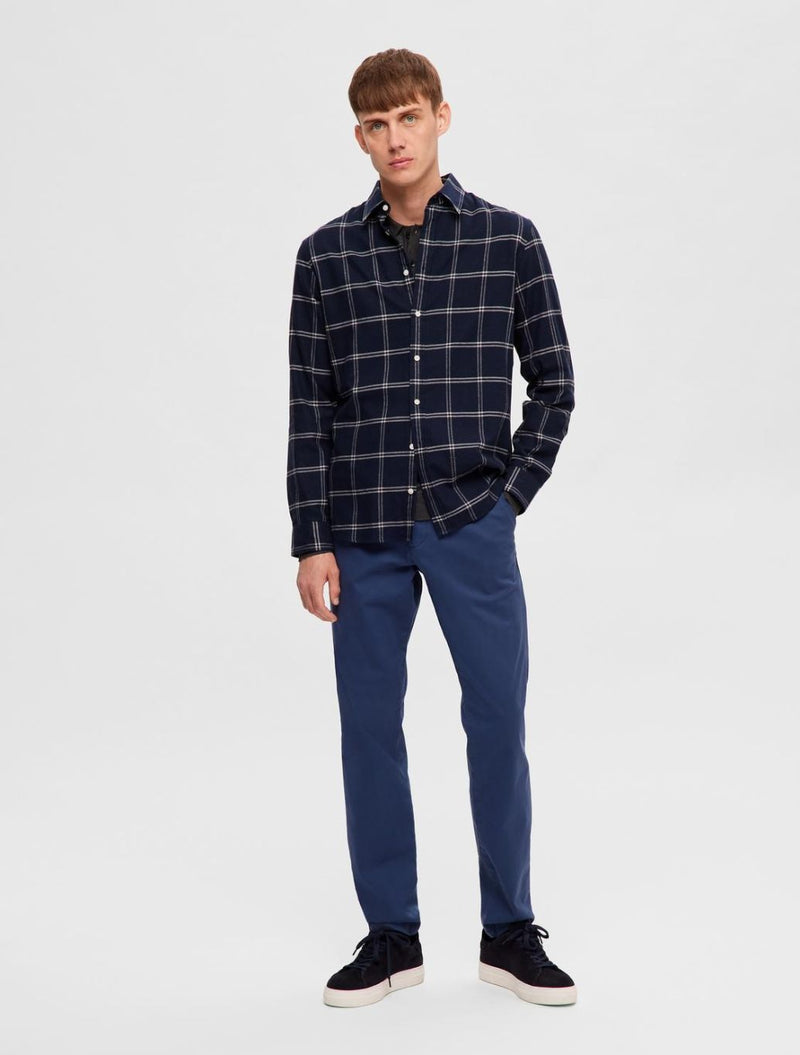 Selected Homme - Flannel Overshirt - Navy Big Check