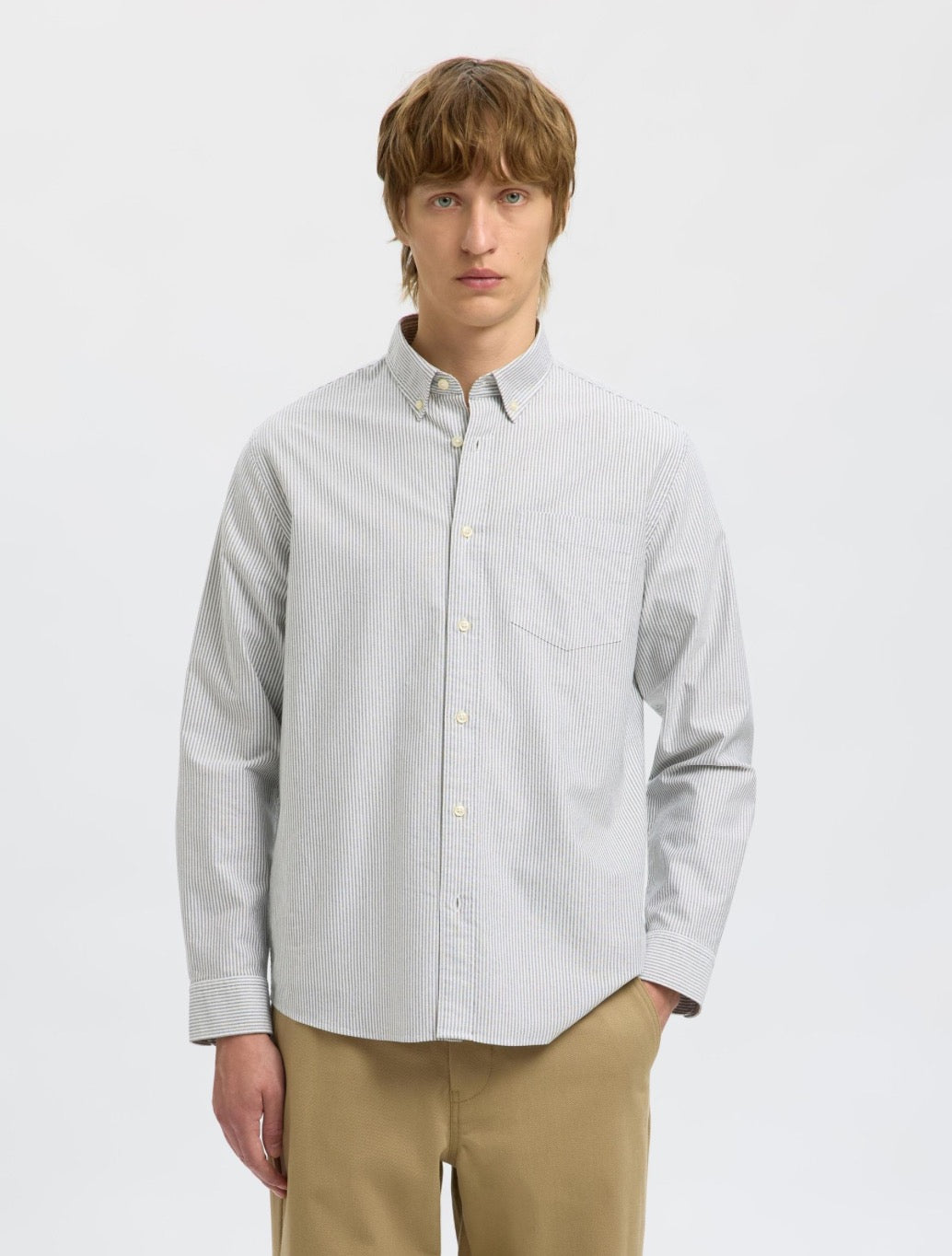 Selected Homme - Rick Oxford Shirt - Khaki Striped