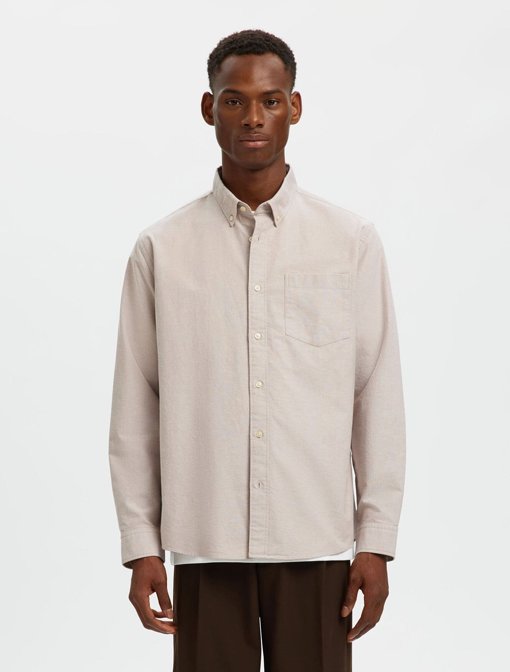 Selected - Rick Oxford Shirt - Light Beige