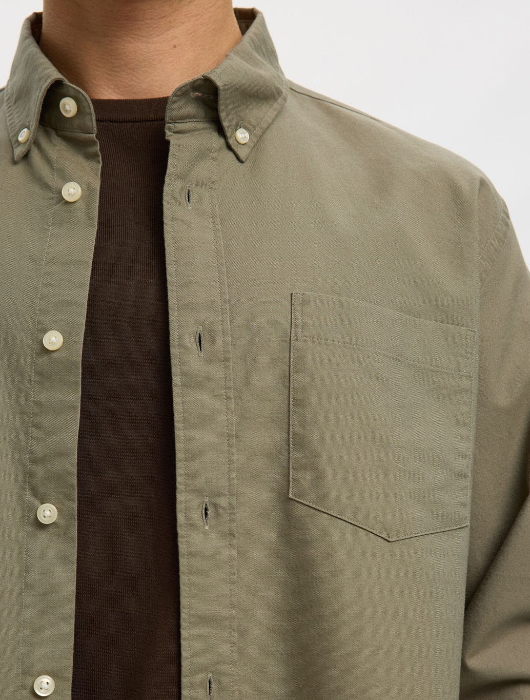Selected - Rick Oxford Shirt - Light Khaki