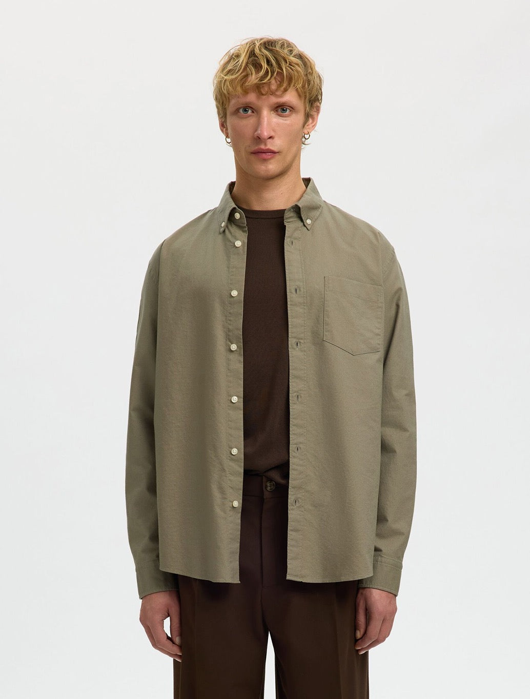 Selected - Rick Oxford Shirt - Light Khaki