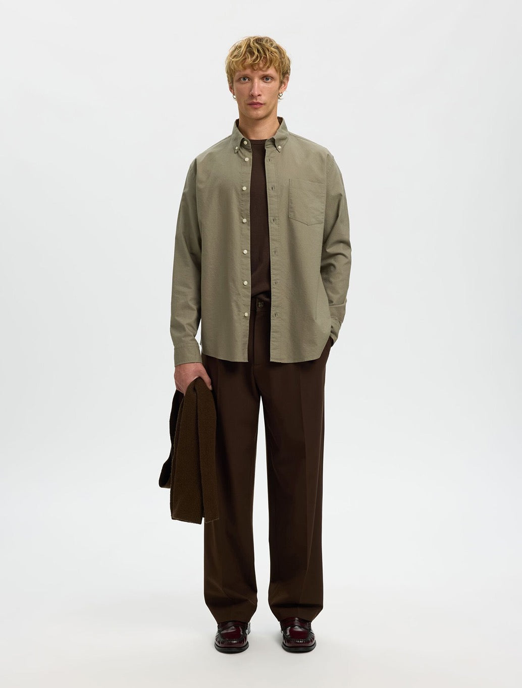 Selected - Rick Oxford Shirt - Light Khaki