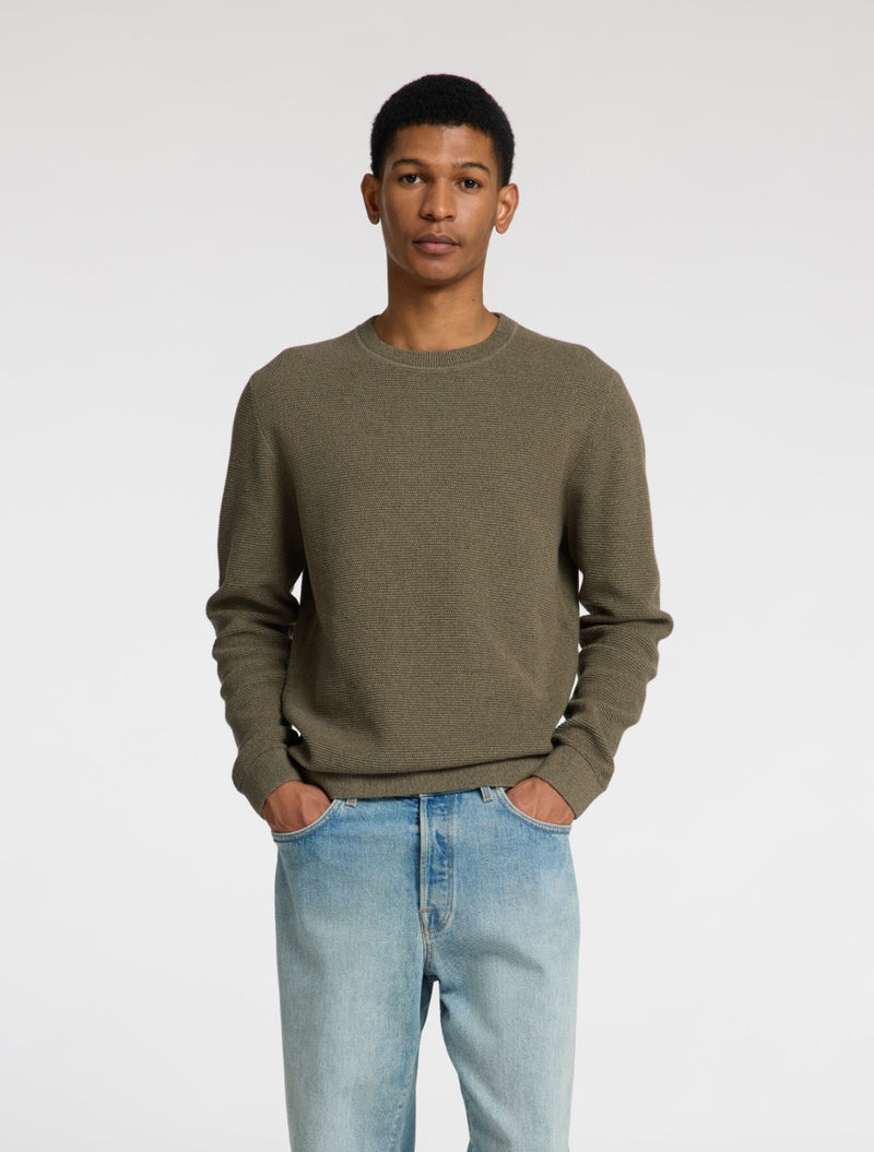 Selected Homme - Ross Crew Knit Jumper - Khaki