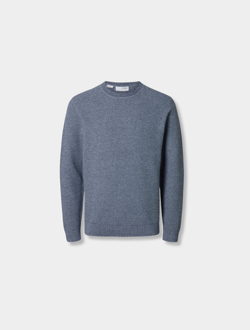 Selected Homme - Ross Crew Knit Jumper - Light Blue