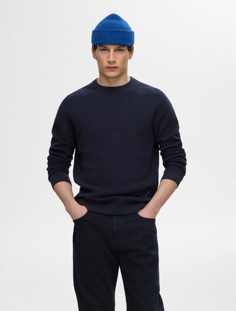 Selected Homme - Ross Crew Knit Jumper - Navy