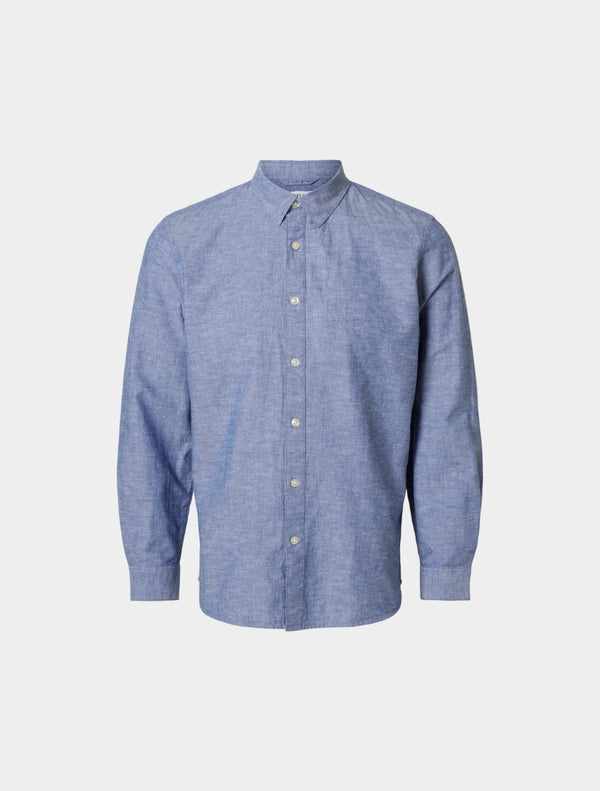 Selected Homme - Slim Linen Shirt - Denim Blue