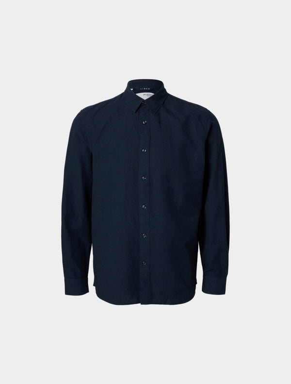 Selected Homme - Slim Linen Shirt - Navy