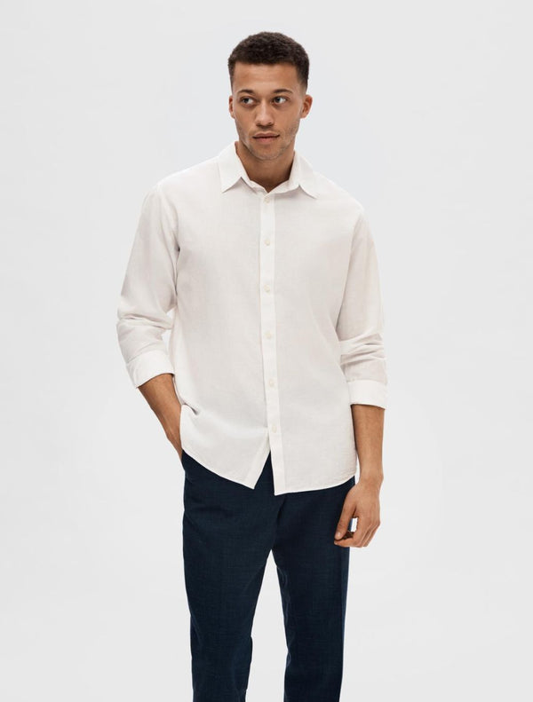 Selected Homme - Slim Linen Shirt - White