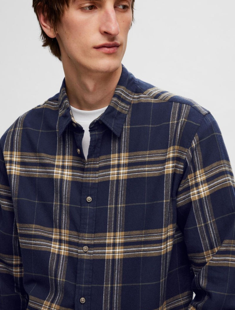 Selected Homme - Slim Owen Flannel Shirt - Light Brown Check