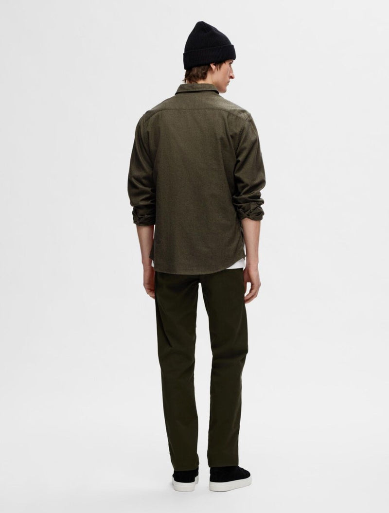 Selected Homme - Slim Owen Flannel Shirt - Dark Green