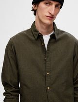 Selected Homme - Slim Owen Flannel Shirt - Dark Green