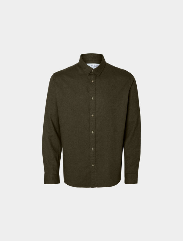 Selected Homme - Slim Owen Flannel Shirt - Dark Green