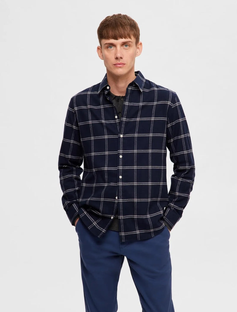 Selected Homme - Slim Owen Flannel Shirt - Navy Check