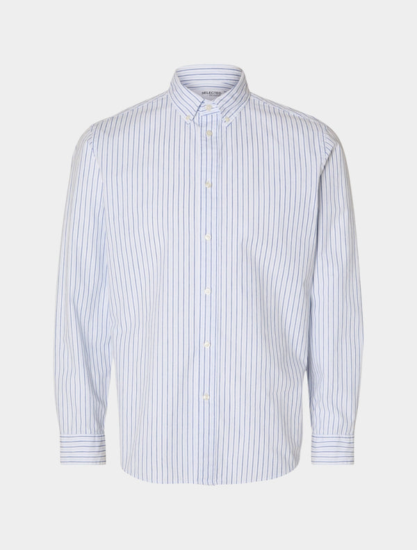 Selected Homme - Slim Rick Poplin Shirt - Light Blue Stripe