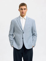 Selected Homme - Yale Seersucker Regular-Fit Blazer - Light Blue Stripe