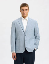 Selected Homme - Yale Seersucker Regular-Fit Blazer - Light Blue Stripe