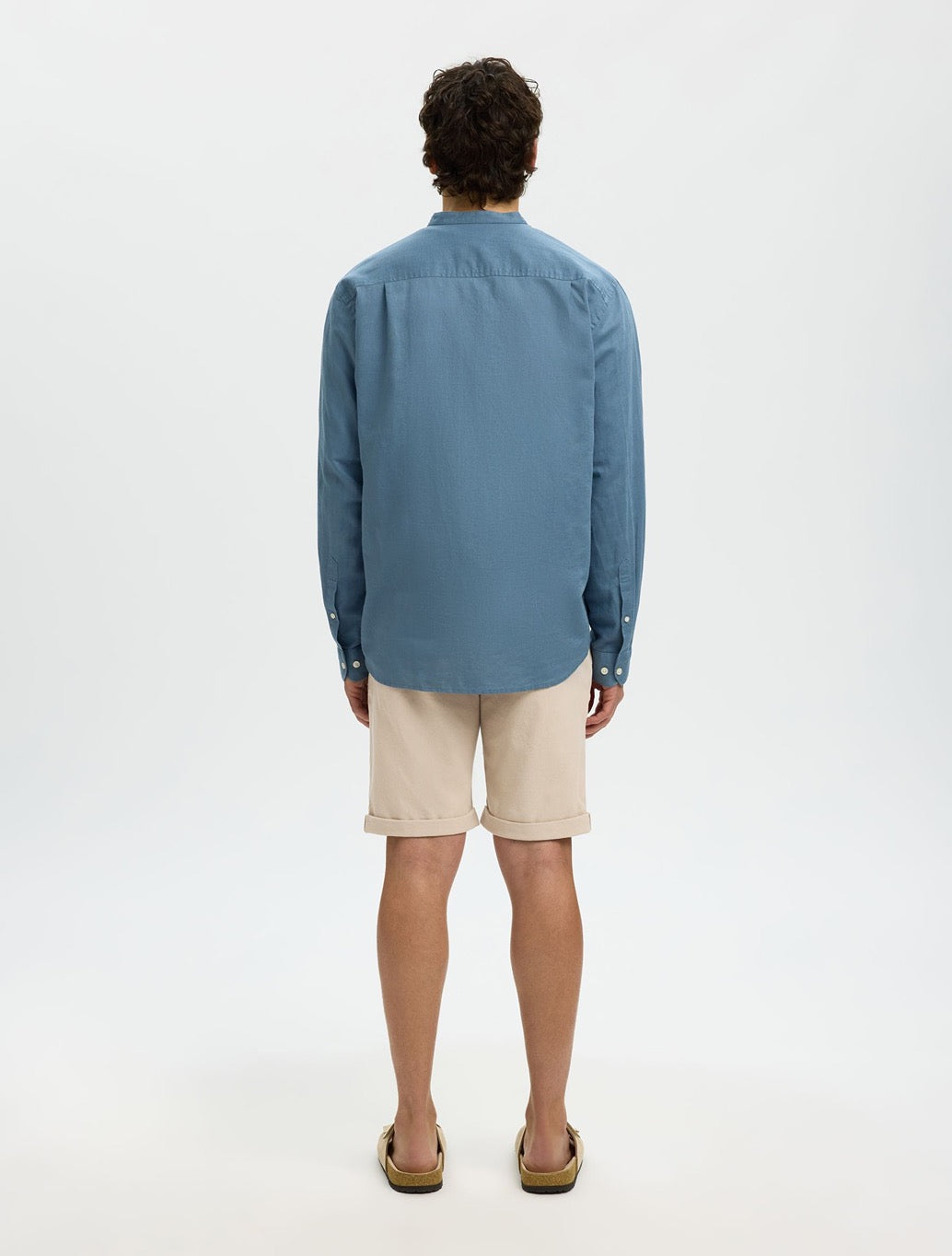 Selected Luton Cotton Flex Shorts in Beige