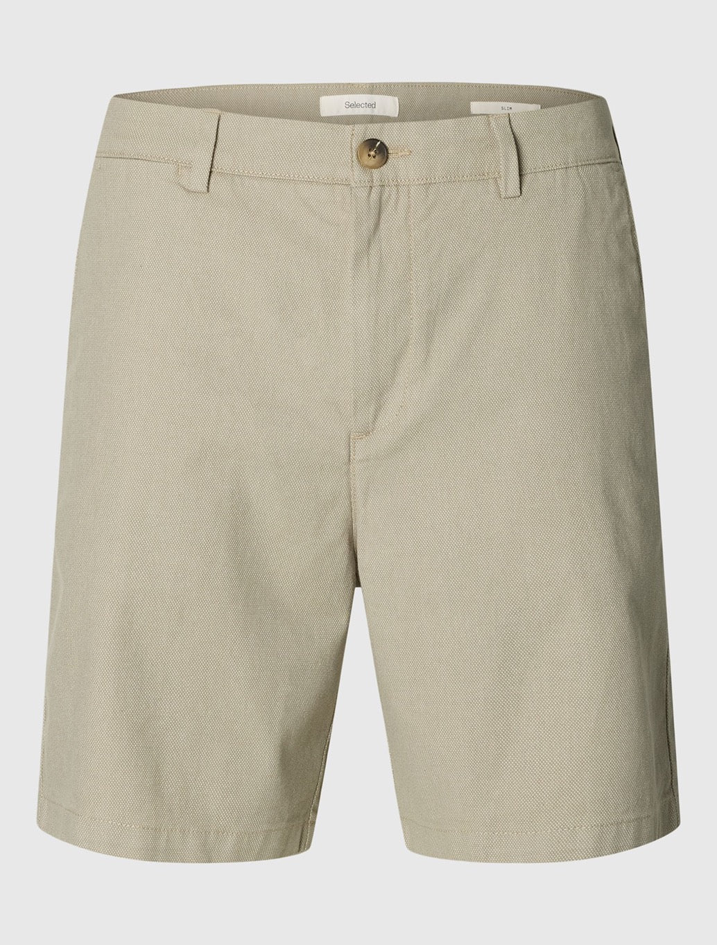 Selected Luton Cotton Flex Shorts in Light Khaki