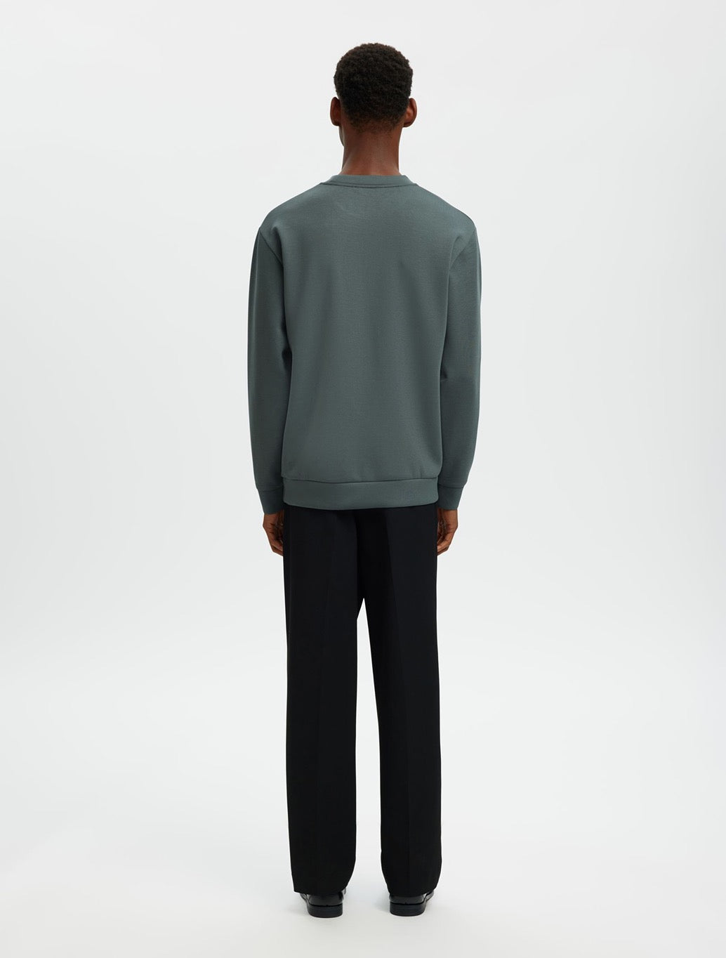 Selected Manuel Viscose Blend Sweatshirt in Light Green