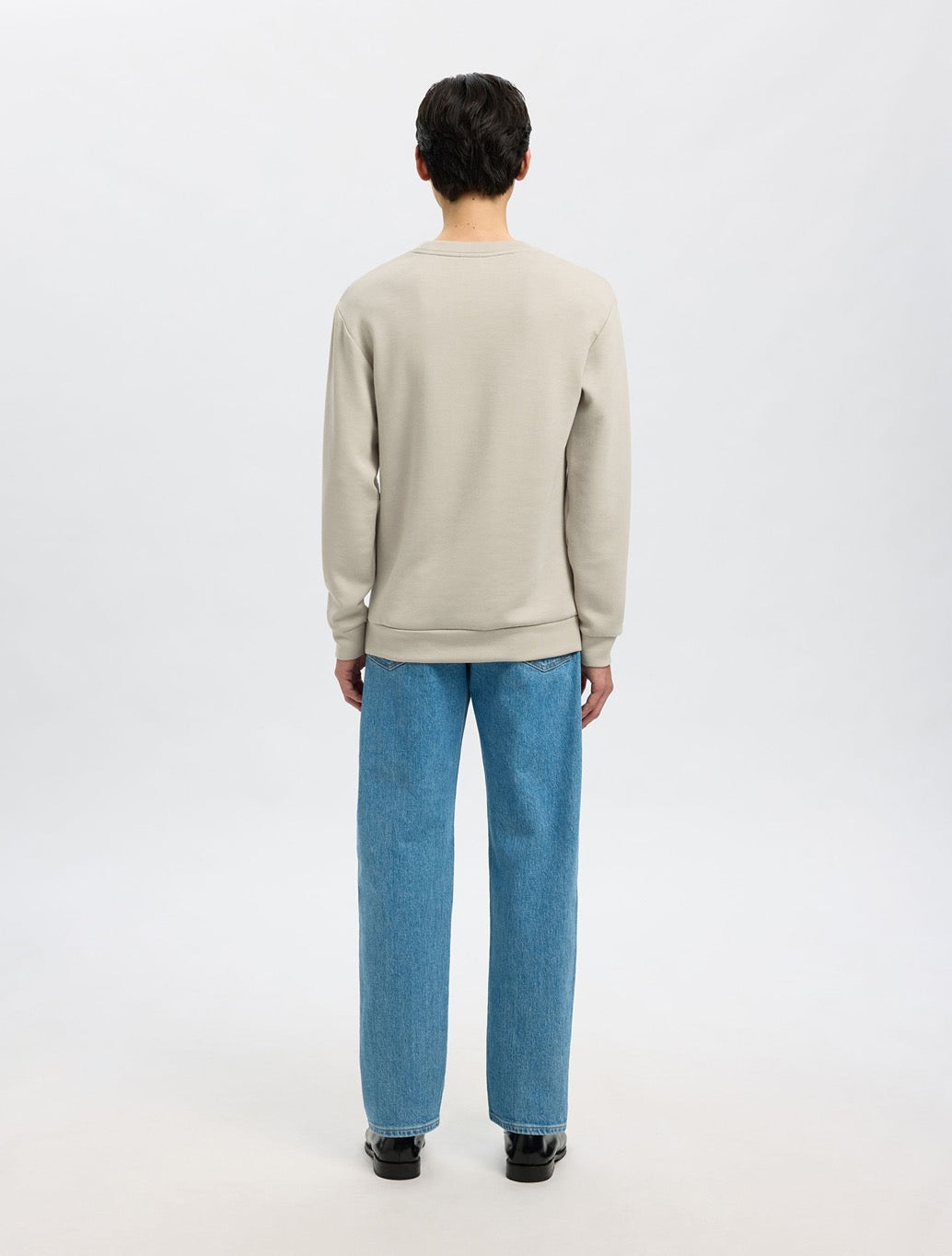 Selected Manuel Viscose Blend Sweatshirt in Sand