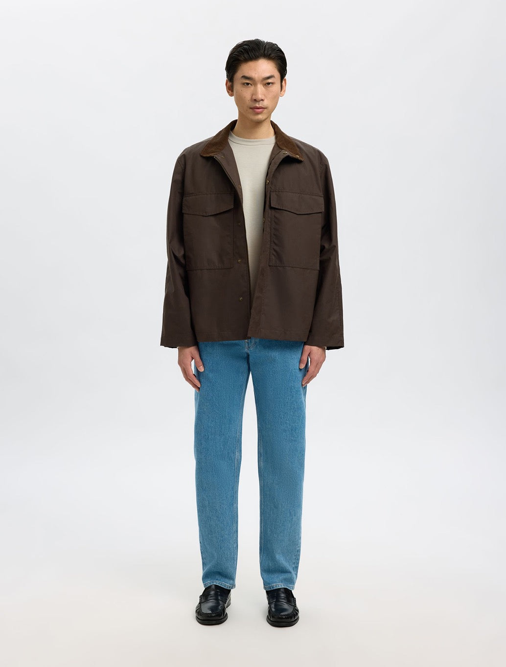 Selected Manuel Viscose Blend Sweatshirt in Sand