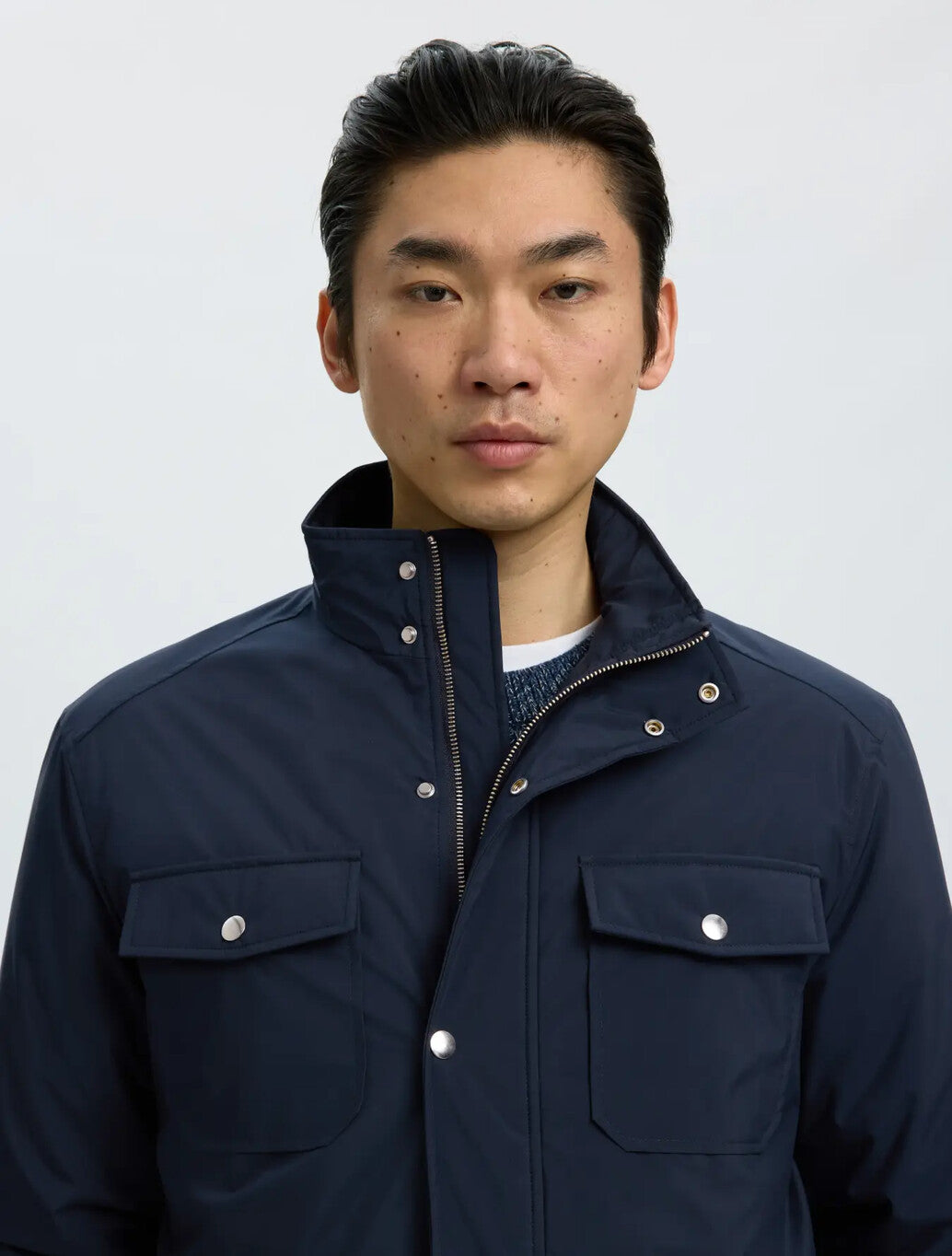 Selected Mattis Padded Jacket in Sky Captain