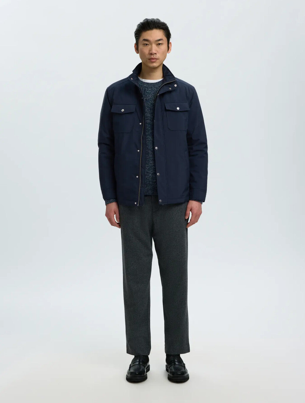 Selected Mattis Padded Jacket in Sky Captain