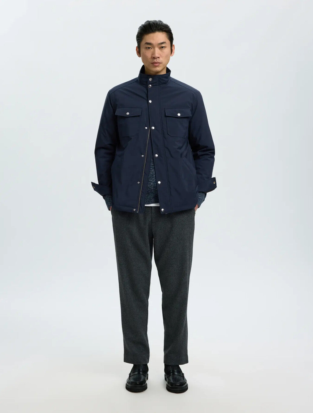 Selected Mattis Padded Jacket in Sky Captain