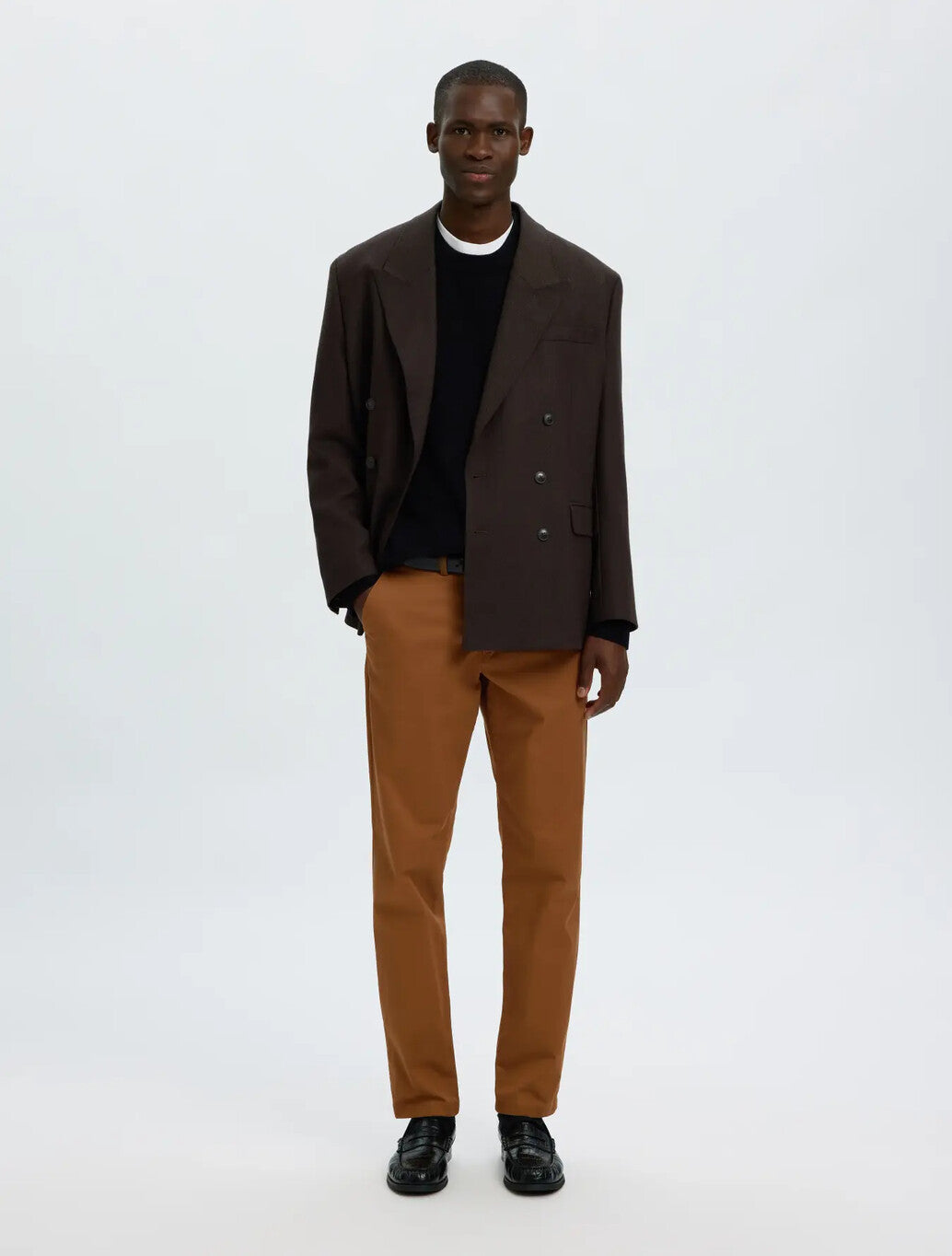 Selected - Miles Slim Fit Chino in Brown