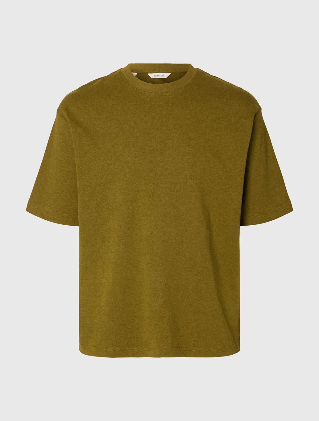 Selected Oscar Loose Fit T-Shirt in Green