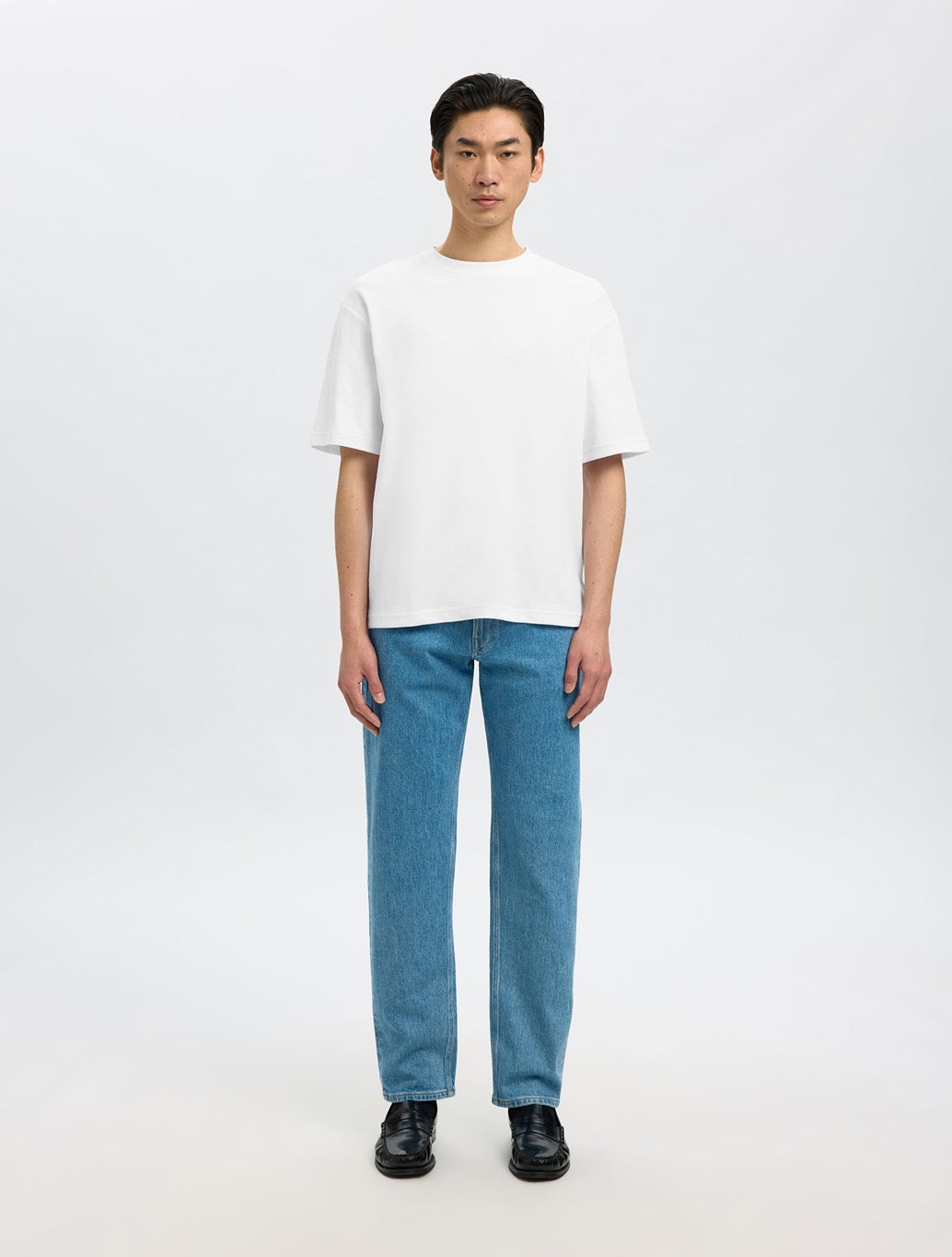 Selected Oscar Loose Fit T-Shirt in White