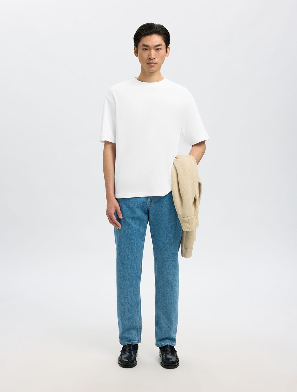 Selected Oscar Loose Fit T-Shirt in White