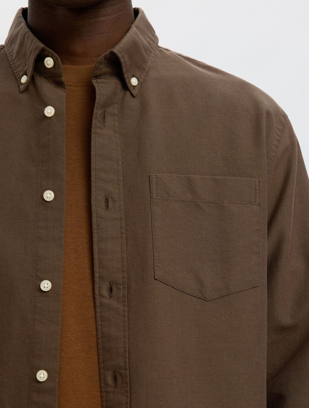 Selected Rick Oxford Shirt in Dark Brown