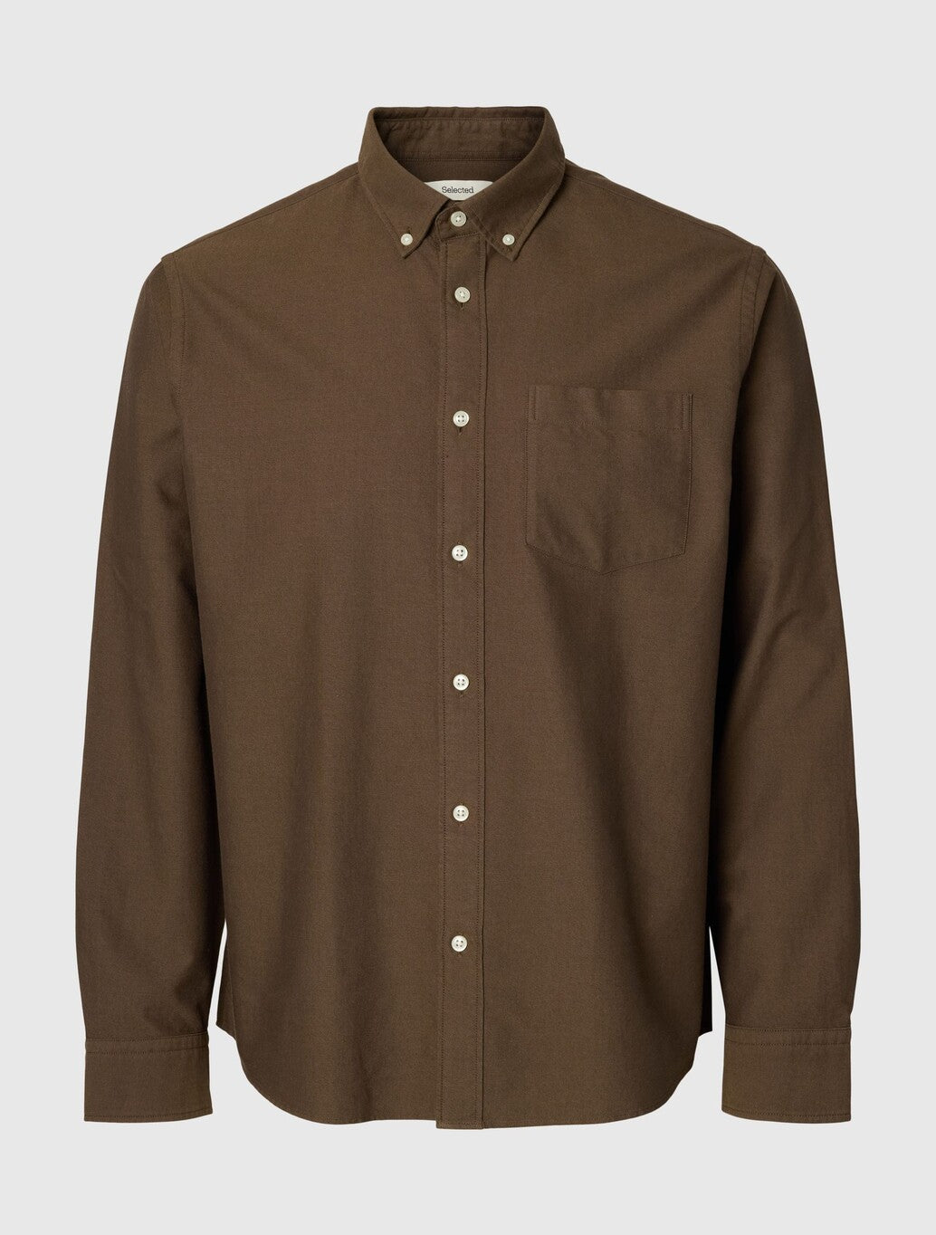 Selected Rick Oxford Shirt in Dark Brown
