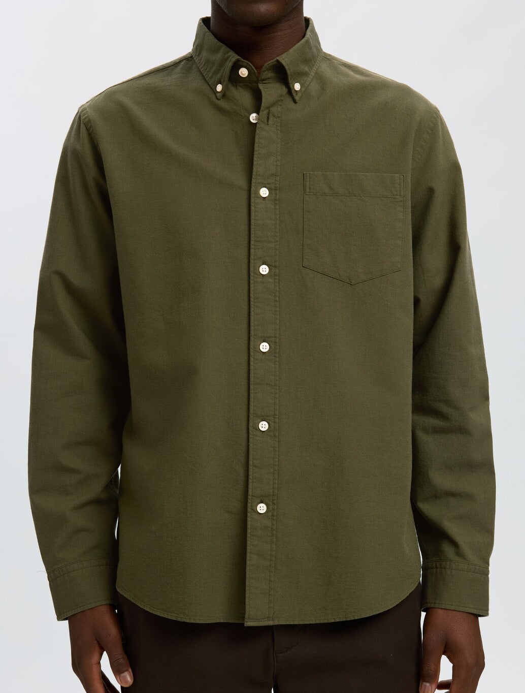 Selected Rick Oxford Shirt in Dark Green