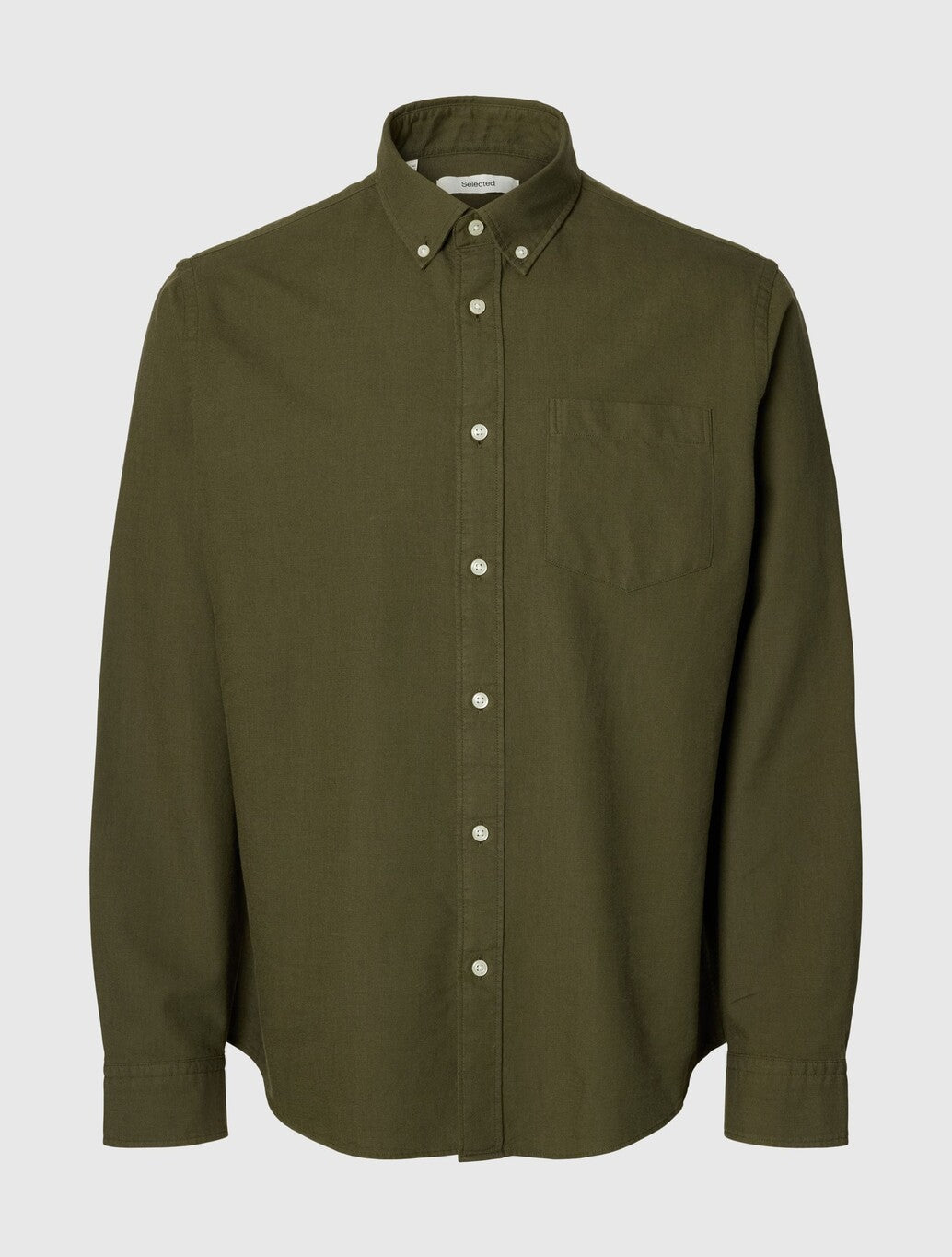 Selected Rick Oxford Shirt in Dark Green