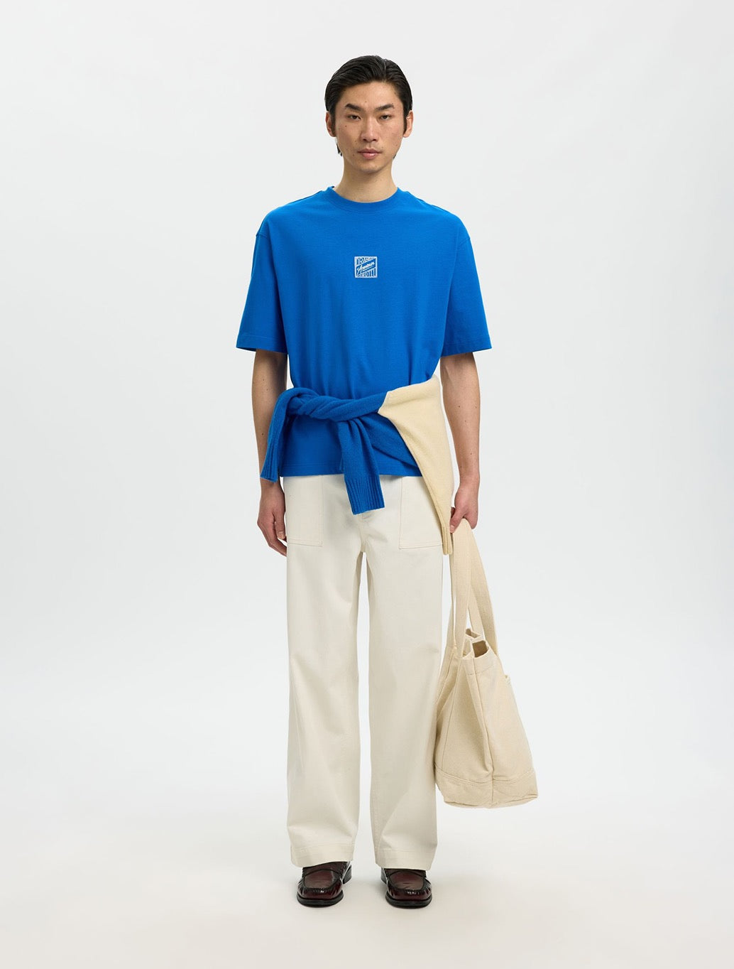 Selected Brock Relaxed Fit T-Shirt - Blue