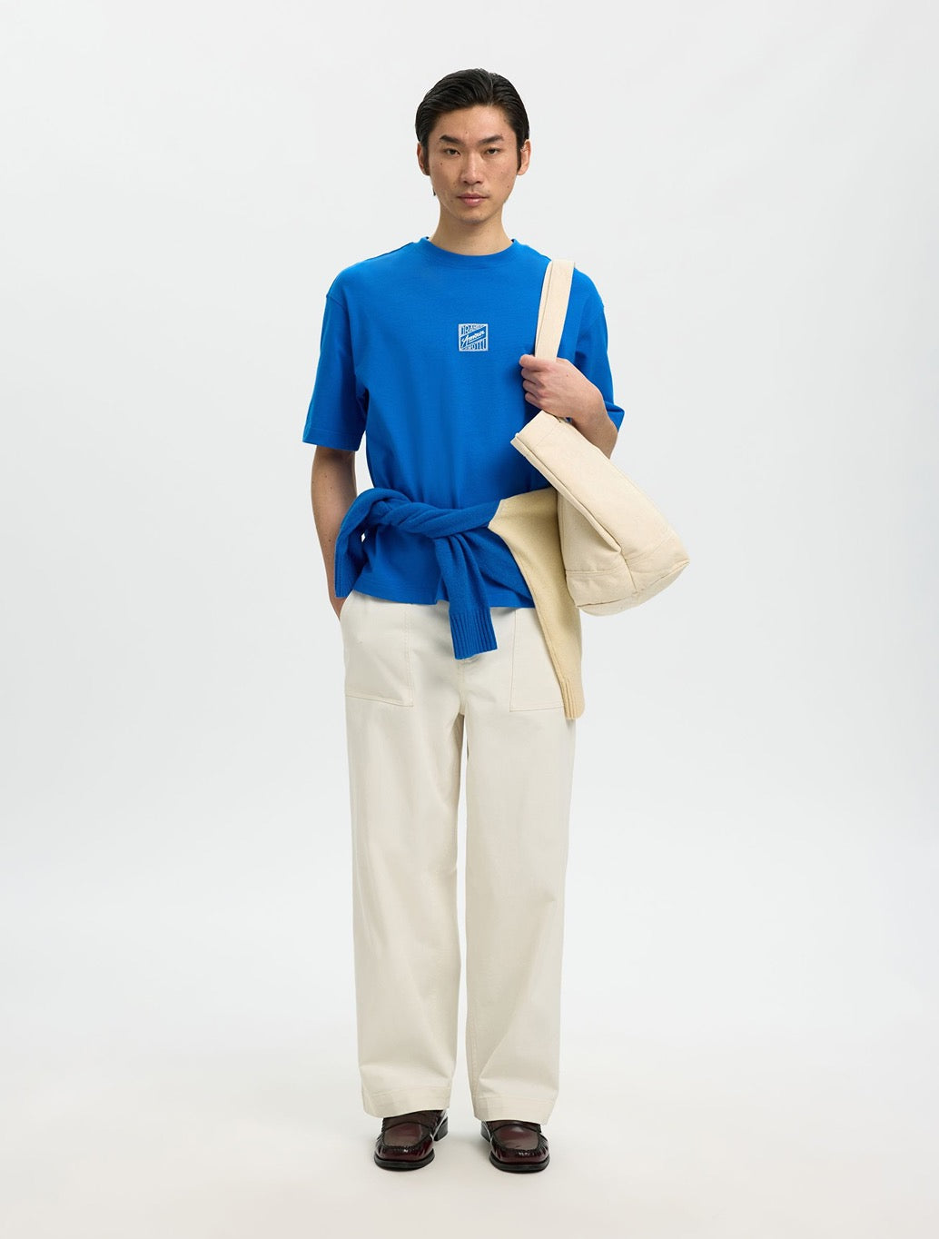 Selected Brock Relaxed Fit T-Shirt - Blue