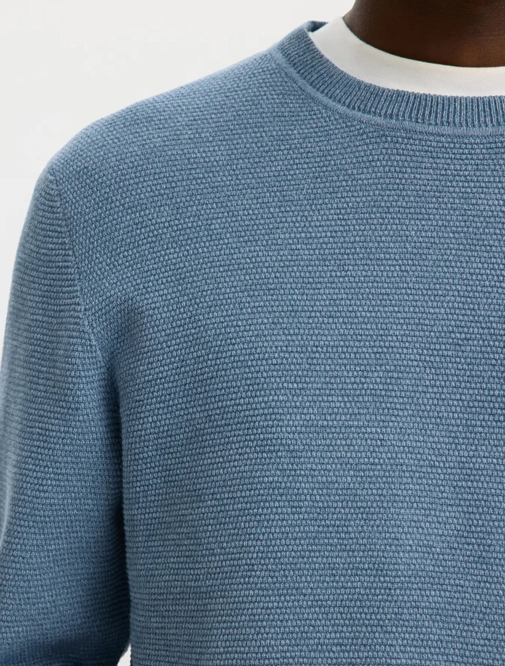 Selected - Ross Crew Knit Jumper - Light Blue
